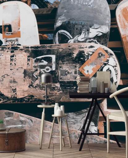 Papel de parede de skate desgastado