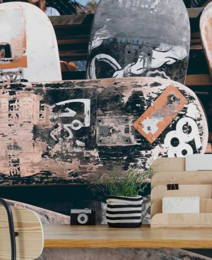 Papel de parede de skate desgastado