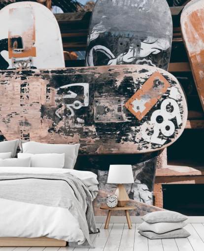 Versleten skateboard-behang Versleten skateboard-behang