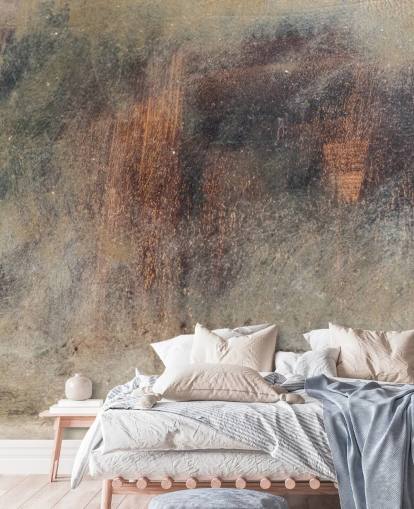 metalen behangmuurschildering genaamd Brushed Rust at Wallsauce voor keukens, lofts en slaapkamers