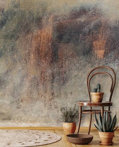 metallisk tapetväggmålning som heter Brushed Rust på Wallsauce för kök, loft och sovrum