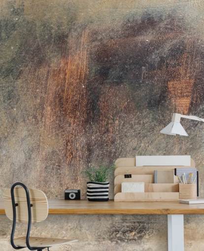 metallic wallpaper mural called Brushed Rust at Wallsauce for kitchens, lofts and bedrooms