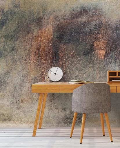 mural de papel pintado metálico llamado Brushed Rust en Wallsauce para cocinas, lofts y dormitorios