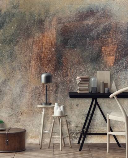 metallic wallpaper mural called Brushed Rust at Wallsauce for kitchens, lofts and bedrooms