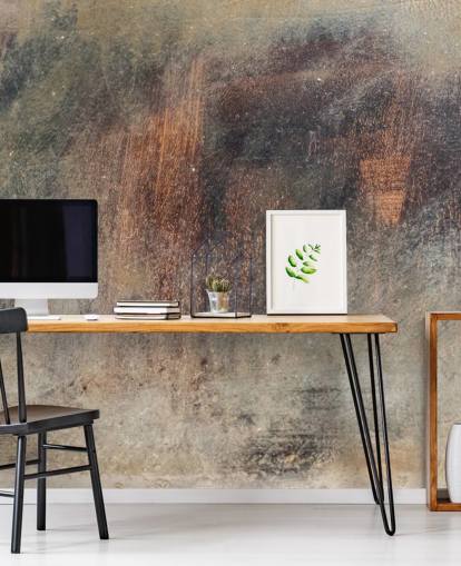 papier peint métallique appelé Brushed Rust chez Wallsauce pour les cuisines, les lofts et les chambres