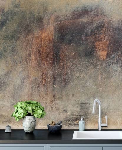 mural de papel pintado metálico llamado Brushed Rust en Wallsauce para cocinas, lofts y dormitorios mural de papel pintado metálico llamado Brushed Rust en Wallsauce para cocinas, lofts y dormitorios