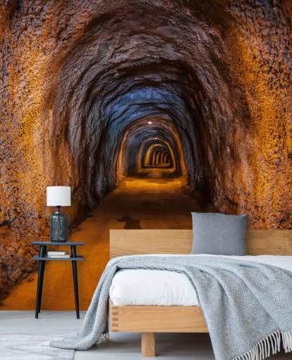 mural de papel pintado personalizable en 3D llamado Cave Tunnel