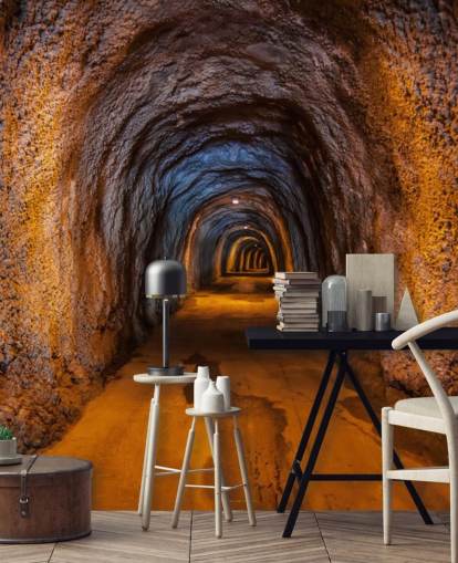 3d customisable wallpaper mural called Cave Tunnel