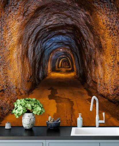 Personalisierbares 3D-Tapeten-Wandbild namens Höhlentunnel