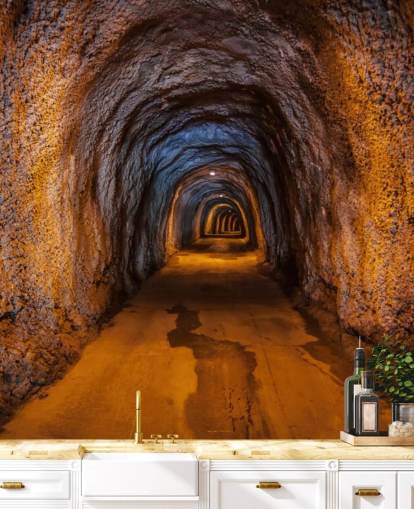 Personalisierbares 3D-Tapeten-Wandbild namens Höhlentunnel