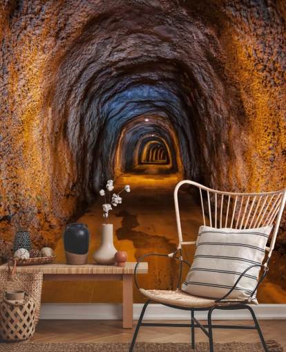 3d tilpassbart tapetmaleri kalt Cave Tunnel