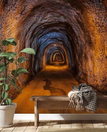 3d customisable wallpaper mural called Cave Tunnel