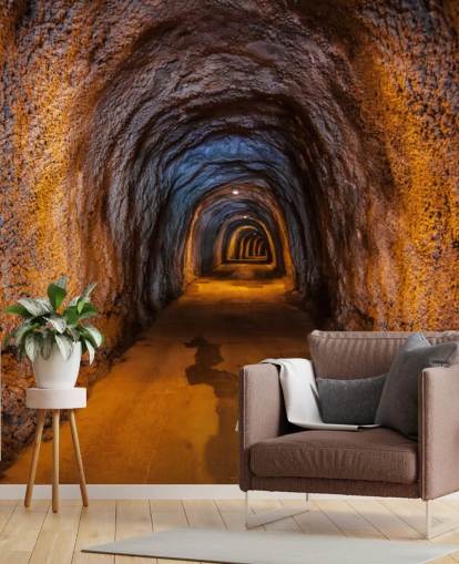mural de papel pintado personalizable en 3D llamado Cave Tunnel mural de papel pintado personalizable en 3D llamado Cave Tunnel