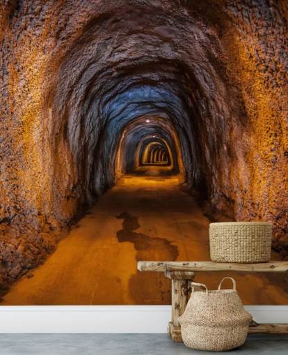 Personalisierbares 3D-Tapeten-Wandbild namens Höhlentunnel Personalisierbares 3D-Tapeten-Wandbild namens Höhlentunnel