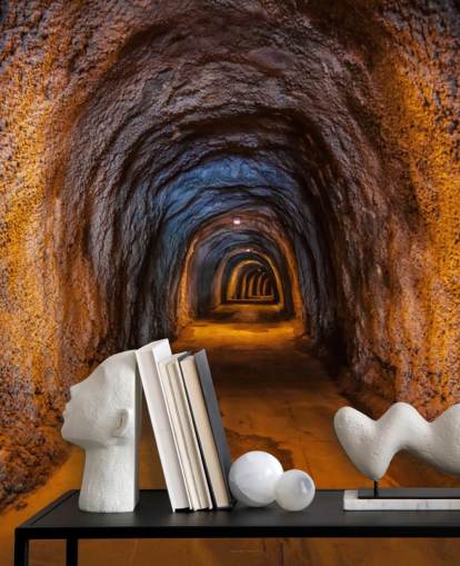 3d customisable wallpaper mural called Cave Tunnel