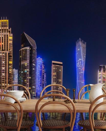 rascacielos de dubai iluminados por la noche fondo de pantalla rascacielos de dubai iluminados por la noche fondo de pantalla