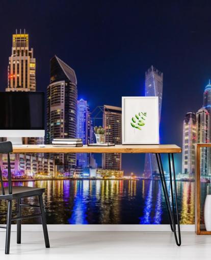 dubai skyscrapers lit up at night wallpaper dubai skyscrapers lit up at night wallpaper