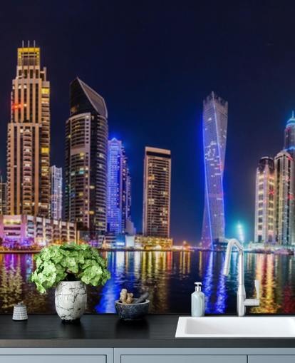 dubai skyscrapers lit up at night wallpaper dubai skyscrapers lit up at night wallpaper
