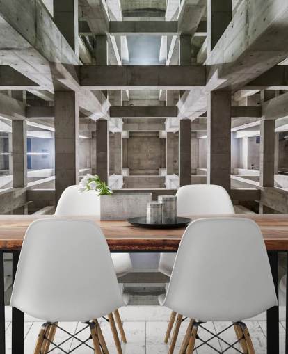 Decorazione murale per soffitto 3D in cemento grigio Decorazione murale per soffitto 3D in cemento grigio