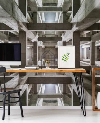 Grey Concrete 3D Ceiling Wall Mural Grey Concrete 3D Ceiling Wall Mural