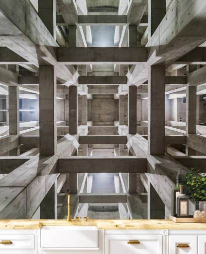 Grey Concrete 3D Ceiling Wall Mural Grey Concrete 3D Ceiling Wall Mural