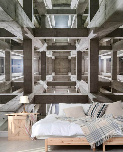 Grey Concrete 3D Ceiling Wall Mural Grey Concrete 3D Ceiling Wall Mural