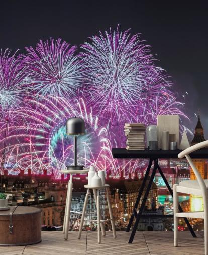 Feuerwerk und Big Ben Tapete