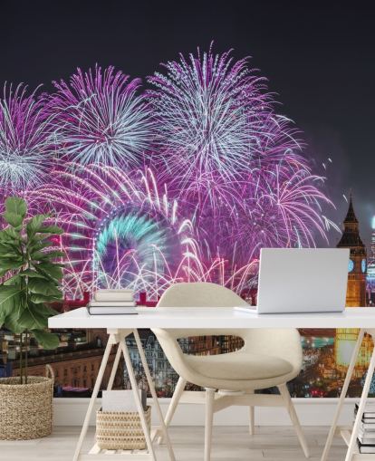 Feuerwerk und Big Ben Tapete