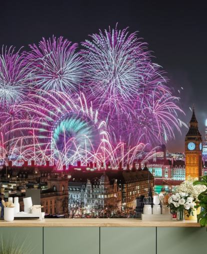 fireworks and big ben wallpaper