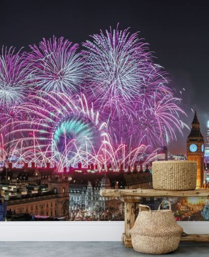fireworks and big ben wallpaper