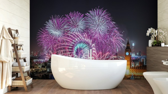 feux d'artifice et fond d'écran Big Ben