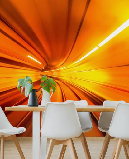 Oranje tunnel 3D-achtergrond Oranje tunnel 3D-achtergrond