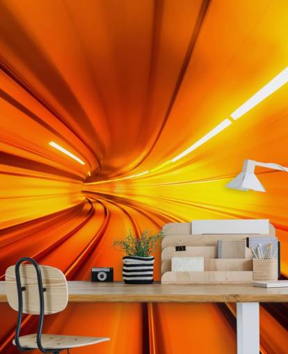 Orange Tunnel 3D Wallpaper