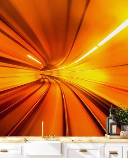 Oransje Tunnel 3D Bakgrunn Oransje Tunnel 3D Bakgrunn