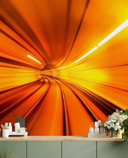 Orange Tunnel 3D Wallpaper