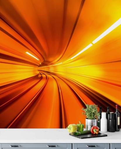 Fondo de pantalla 3D Orange Tunnel