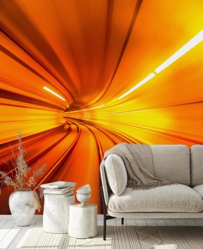 Orange Tunnel 3D Wallpaper