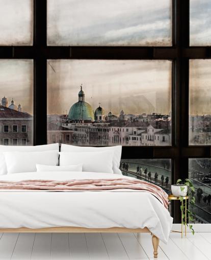 Papel pintado de la ventana de Venecia