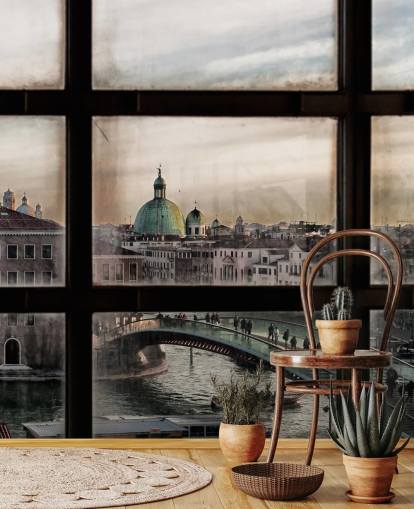 Papel pintado de la ventana de Venecia