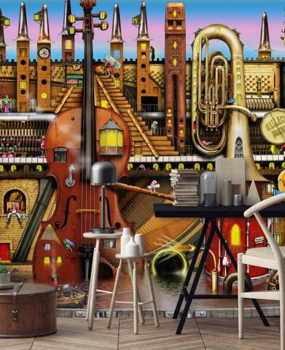 Carta da parati Fantasy Music Stage Carta da parati Fantasy Music Stage