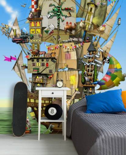 Mural de papel pintado de piratas extravagantes