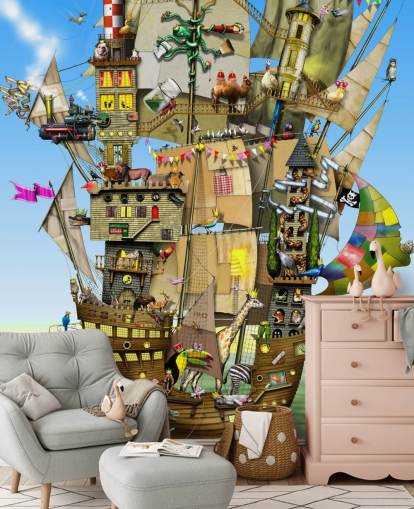 Mural de papel de parede Quirky Pirate