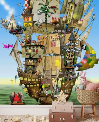 Quirky Pirate Wallpaper Mural