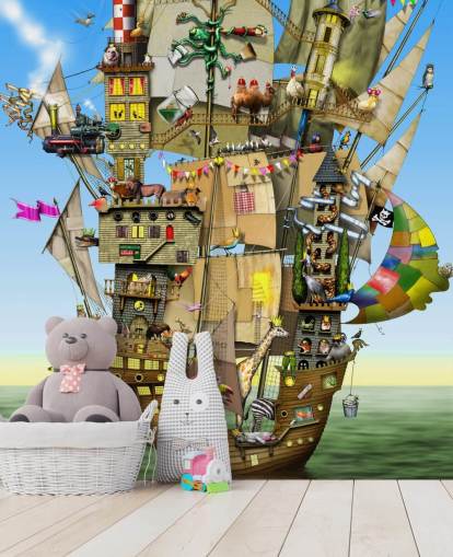 Carta da parati murale con pirati eccentrici