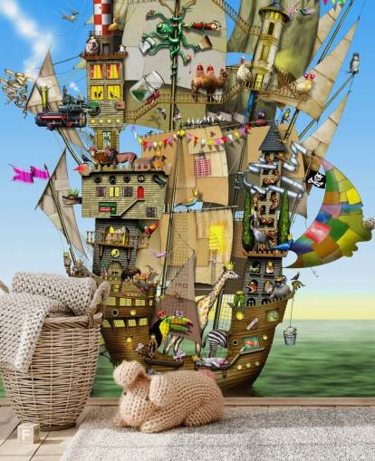 Quirky Pirate Wallpaper Mural