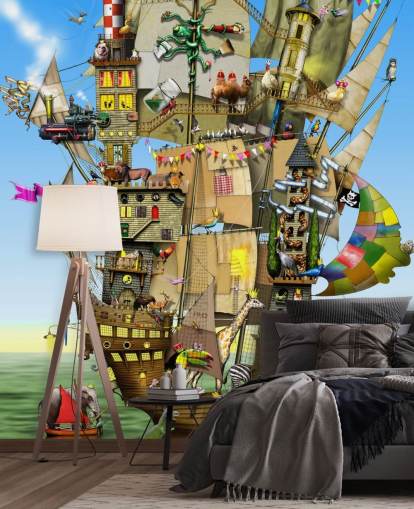 Quirky Pirate Wallpaper Mural Quirky Pirate Wallpaper Mural