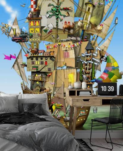 Quirky Pirate Wallpaper Mural Quirky Pirate Wallpaper Mural