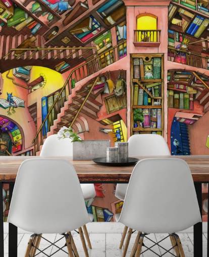 Fondo de pantalla de Drawn Bookshelf