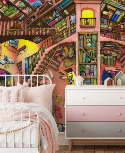 Fondo de pantalla de Drawn Bookshelf