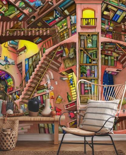 Fondo de pantalla de Drawn Bookshelf